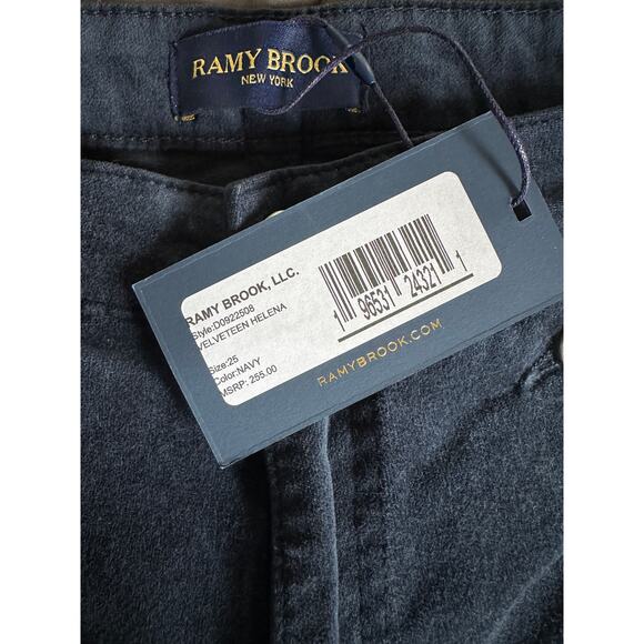 Ramy Brook Velveteen Helena Jeans Womens Size 25 Navy Flare Leg Skinny New - Picture 6 of 11